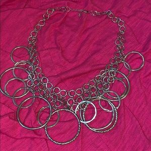 Silver plated circle necklace
